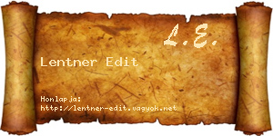 Lentner Edit névjegykártya